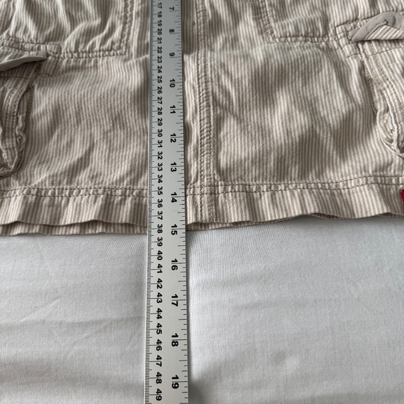 EDC by Esprit Women's 6 Striped Cargo Mini Skirt Cream/Beige Pockets Festival - Picture 10 of 12